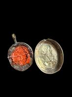 Reliekhouder - Glas, Textiel, Zilver metaal - 1800-1850 - Ex