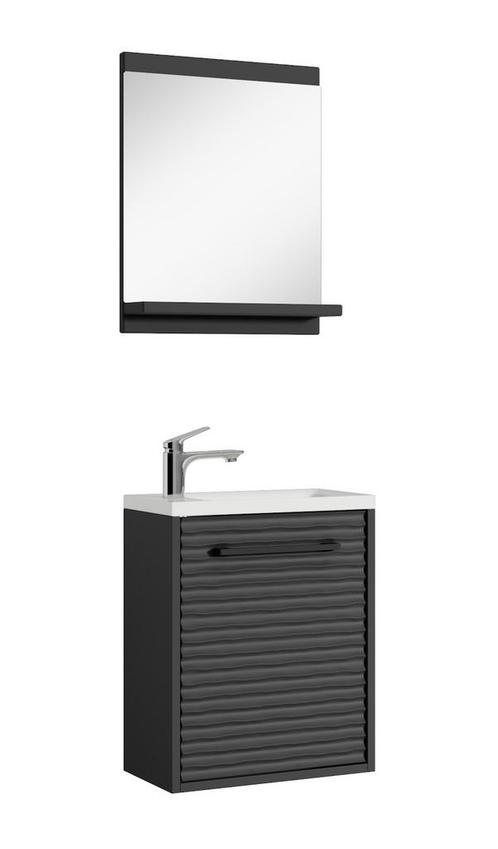 Toiletmeubel Etna 40 x 22 cm zwart fonteinmeubel met spiegel, Huis en Inrichting, Badkamer | Badkamermeubels, Nieuw, Wastafelkast