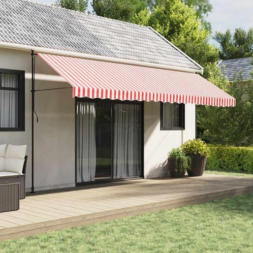 vidaXL Vervangingsdoek voor luifel gestreept 5x3 m rood en, Tuin en Terras, Zonneschermen, Nieuw, Verzenden