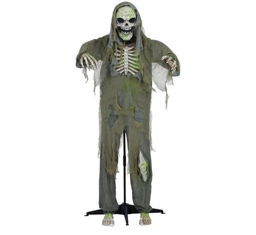 Groene Halloween Pop Skelet Met Licht En Geluid 1,6m, Hobby en Vrije tijd, Feestartikelen, Nieuw, Verzenden