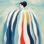 John Joseb Art glasschilderij vrouw in wijde jurk minimalism, Huis en Inrichting, Woonaccessoires | Schilderijen, Tekeningen en Foto's