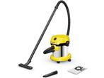 Kärcher WD 2 Plus S - Nat/droogzuiger - 1000 W 15 l RVS -, Witgoed en Apparatuur, Stofzuigers, Verzenden, Zo goed als nieuw