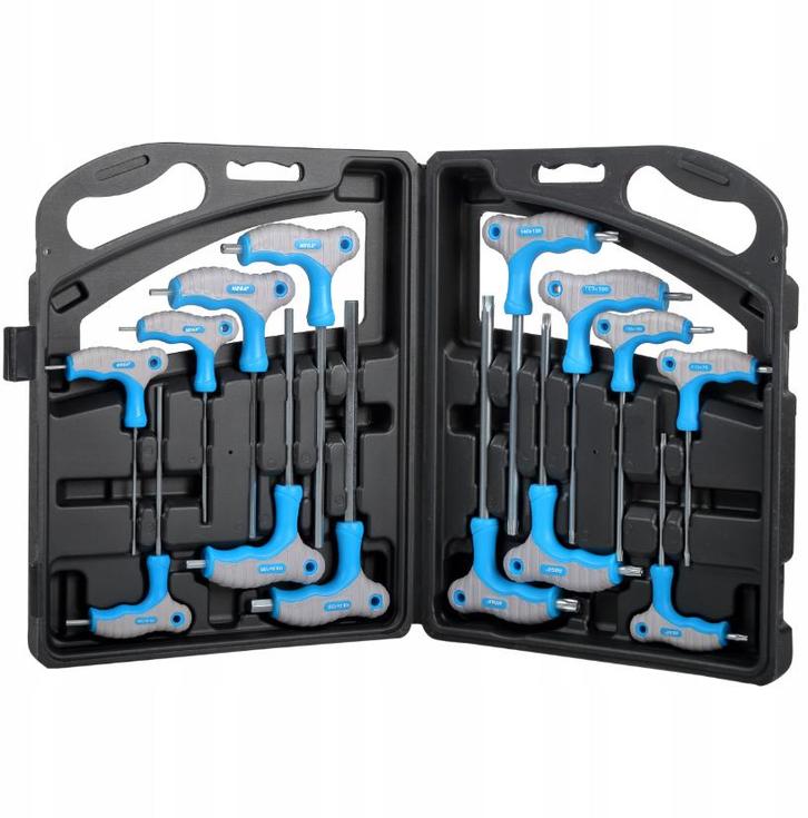 T-sleutel set - 14 delig - Hex + Torx - Met opbergdoos, Doe-het-zelf en Verbouw, Gereedschap | Handgereedschap, Nieuw, Ophalen of Verzenden