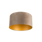 Velours lampenkap taupe 50/50/25 met gouden binnenkant, Huis en Inrichting, Lampen | Lampenkappen, Nieuw, Overige vormen, Minder dan 25 cm