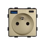 MODULE | GOUD | WANDCONTACTDOOS | USB | USB-C | FR, Ophalen of Verzenden, Nieuw
