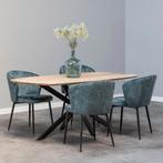 Mangohouten Eettafel Deens Ovaal Tess 210x100 cm (2,5 cm), Huis en Inrichting, Tafels | Eettafels, 100 tot 150 cm, Verzenden, Industriële meubels