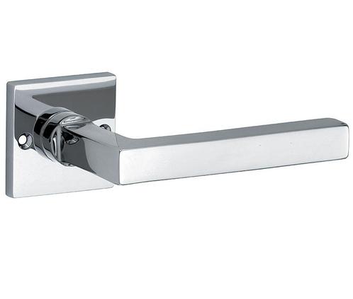 Deurklink op ongeveerd rozet Kare/Bauhaus glans chroom, Doe-het-zelf en Verbouw, Hang- en Sluitwerk, Verzenden
