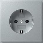 Gira TX_44 stopcontact met randaarde aluminium - 418865, Doe-het-zelf en Verbouw, Ophalen of Verzenden, Nieuw