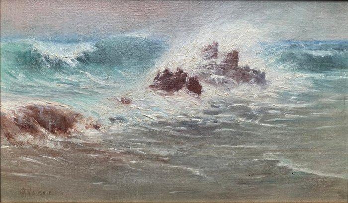 A. Gauthier (XX) - La Vague, Antiek en Kunst, Kunst | Schilderijen | Klassiek