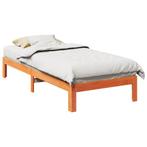 vidaXL Bedframe zonder matras massief grenenhout wasbruin, 90 cm, Eenpersoons, Bruin, Verzenden