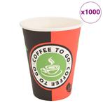 vidaXL Papieren koffiekopjes 1000 st 12oz 300 ml rood en, Huis en Inrichting, Keuken | Servies, Verzenden, Nieuw