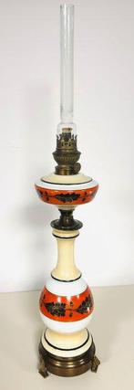 Lamp - Koper, Porselein - olie lamp, Antiek en Kunst