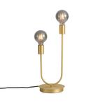 Art Deco tafellamp messing 2-lichts - Tuning, Huis en Inrichting, Lampen | Tafellampen, Nieuw, Overige materialen, Art Deco, Minder dan 50 cm