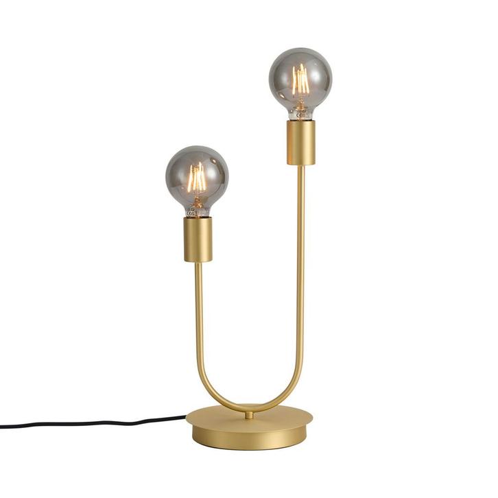 Art Deco tafellamp messing 2-lichts - Tuning, Huis en Inrichting, Lampen | Tafellampen, Nieuw, Overige materialen, Minder dan 50 cm