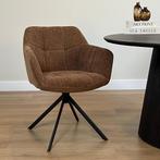 100% nieuw: Eetkamerstoel Jesse - Stof Choco, Verzenden, Nieuw