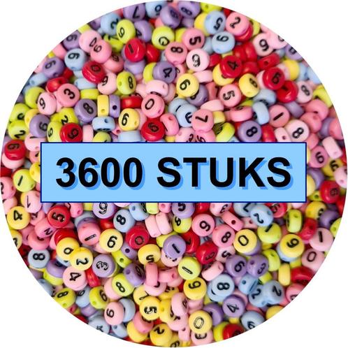 Fako Bijoux® - Cijferkralen Rond Bulk - Number Beads - Acryl, Hobby en Vrije tijd, Kralen en Sieraden maken, Verzenden