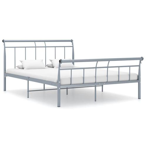 vidaXL Bedframe metaal grijs 140x200 cm, Huis en Inrichting, Slaapkamer | Bedden, 140 cm, 200 cm, Grijs, Tweepersoons, Nieuw, Metaal