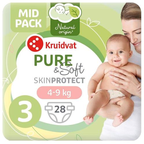 Kruidvat Pure & Soft 3 Midi Luiers Midpack, Kinderen en Baby's, Overige Kinderen en Baby's, Nieuw, Verzenden