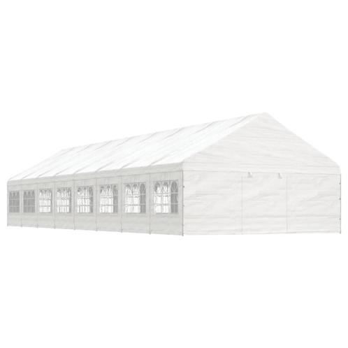 vidaXL Prieel met dak 17,84x5,88x3,75 m polyetheen wit, Tuin en Terras, Partytenten, Nieuw, Verzenden