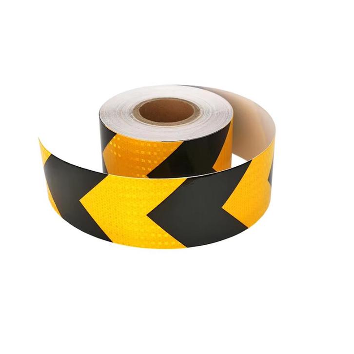 Reflecterende tape - ORANJE ZWART - Pijl - 1 meter x 5 cm, Auto diversen, Auto-accessoires, Nieuw, Ophalen of Verzenden