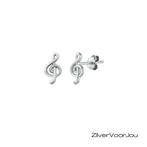 925 Zilveren muzieknoten oorstekers, Sieraden, Tassen en Uiterlijk, Verzenden, Nieuw, Zilver