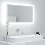 vidaXL Badkamerspiegel LED 80x8,5x37 cm acryl hoogglans wit, Huis en Inrichting, Tafels | Kaptafels, Nieuw, Verzenden