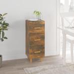 vidaXL Dressoir 34,5x34x90 cm bewerkt hout gerookt eiken, Minder dan 50 cm, Verzenden, Nieuw, 25 tot 50 cm