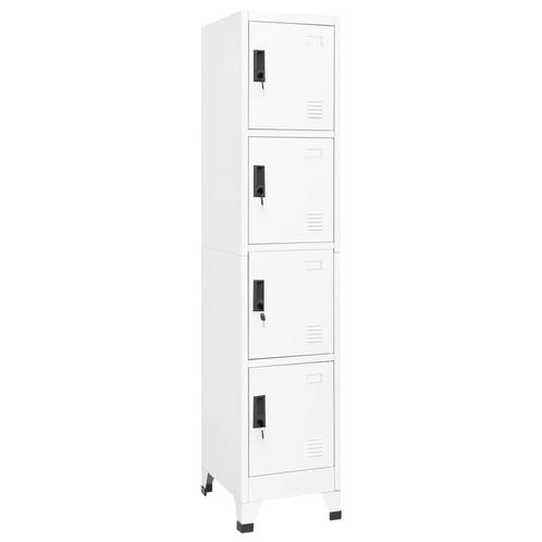 vidaXL Lockerkast 38x45x180 cm staal wit, Huis en Inrichting, Kasten | Lockerkasten, Nieuw, Verzenden