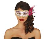 Masker Wit Roze Veren, Hobby en Vrije tijd, Verzenden, Nieuw