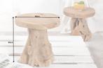 Massieve bijzettafel ROOT 40cm teakhouten kruk gemaakt van, Ophalen of Verzenden, Nieuw