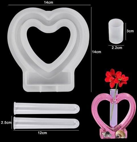 Siliconenmal hart met reageerbuisjes epoxy resin 16 cm per, Hobby en Vrije tijd, Knutselen, Nieuw, Ophalen of Verzenden