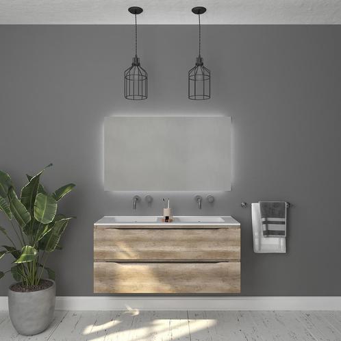 Badkamermeubelset Gliss Design Hera Mat Zwart 120cm 2 Laden, Doe-het-zelf en Verbouw, Sanitair, Bad, Nieuw, Ophalen of Verzenden