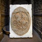 sculptuur, San Giorgio uccide il drago - 40 cm - Marmer,