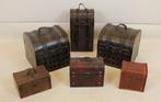 Kist (6) - Hout, Leder - Opbergkisten, Antiek en Kunst, Curiosa en Brocante