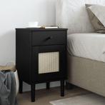 vidaXL Nachtkastje SENJA rattan-look 40x35x65 cm grenenhout, Verzenden, Nieuw, Hout