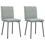 vidaXL Eetkamerstoelen 2 st fluweel lichtgrijs, Huis en Inrichting, Stoelen, Verzenden, Nieuw