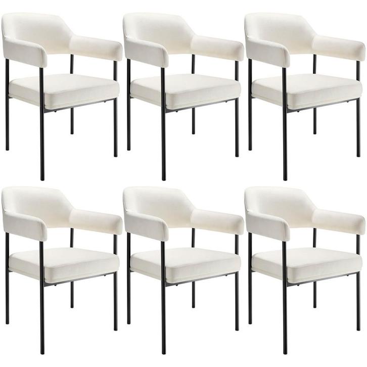 Eetkamerstoel Doé, gestoffeerd, stalen poten - Fluweellook o, Huis en Inrichting, Stoelen, Verzenden