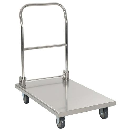 vidaXL Platformwagen 82x53x86 cm roestvrij staal, Huis en Inrichting, Keuken | Keukenbenodigdheden, Nieuw, Verzenden