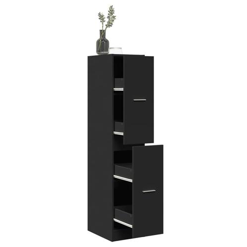 vidaXL Apothekerskast 30x41x144,5 cm bewerkt hout zwart, Huis en Inrichting, Kasten | Overige, Nieuw, Verzenden