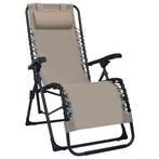 vidaXL Terrasstoel inklapbaar textileen taupe, Tuin en Terras, Verzenden, Nieuw