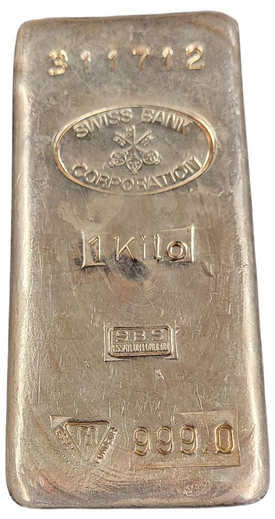 Swiss Bank 1 Kg Zilverbaar, Postzegels en Munten, Edelmetalen en Baren, Zilver, Verzenden