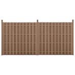 WPC Schuttingpaneel 11 planken met palen 185x376 cm bruin, Tuin en Terras, Verzenden, Nieuw