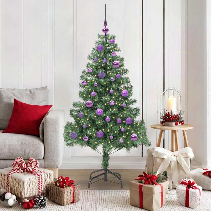 vidaXL Kerstboom met 150 LED met standaard Groen 150 cm PVC, Diversen, Kerst, Nieuw, Verzenden