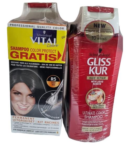 Schwarzkopf Haarverf Vital UitgroeiSet Zwart en Gliss Kur Ul, Sieraden, Tassen en Uiterlijk, Uiterlijk | Lichaamsverzorging, Nieuw