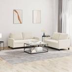 vidaXL 2-delige Loungeset met kussens fluweel crèmekleurig, Huis en Inrichting, Banken | Bankstellen, Verzenden, Nieuw, Vierpersoons of meer