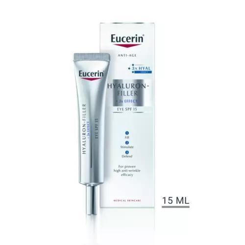 Eucerin Hyaluron-Filler 3x Effect Oogcontourcrème SPF15, Sieraden, Tassen en Uiterlijk, Uiterlijk | Gezichtsverzorging, Nieuw