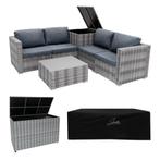 Rotan Modulaire Tuinmeubelen 6 Stuk Grijs Tafel Loungeset 2, Verzenden, Nieuw