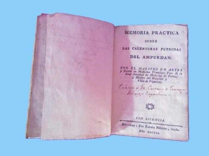 Francisco Pons - Memoria practica sobre las calenturas, Antiek en Kunst, Antiek | Boeken en Bijbels