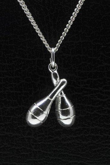 Zilveren Samba ballen ketting hanger, Sieraden, Tassen en Uiterlijk, Kettinghangers, Verzenden