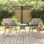 vidaXL Tuinstoel 2 pcs Lichtgrijs 55 x 62.5 x 82cm poly, Tuin en Terras, Tuinstoelen, Verzenden, Nieuw, Rotan